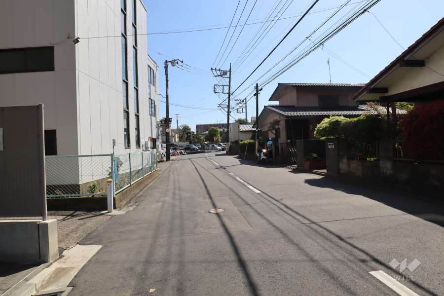 敷地の西側前面道路（南側から）