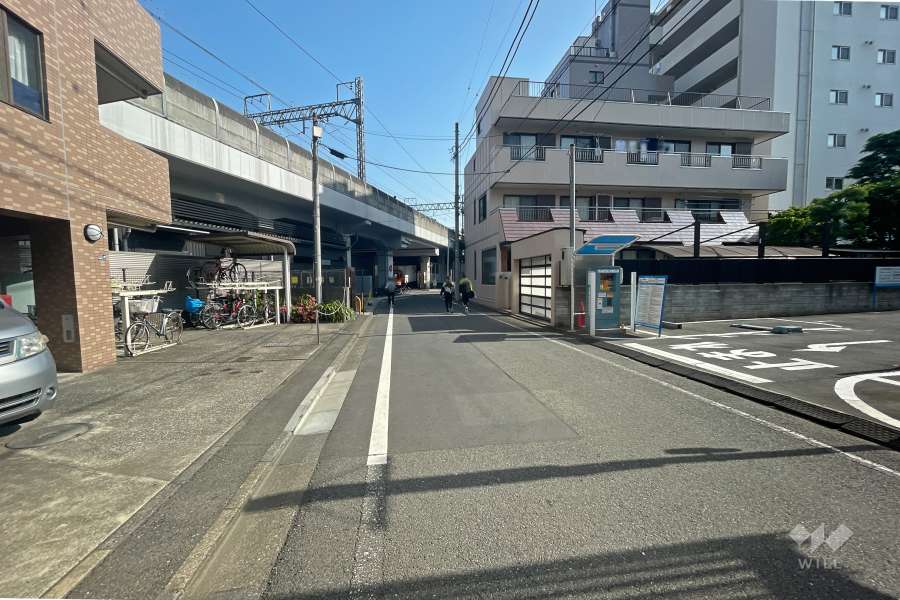 敷地東側の前面道路（南側から）