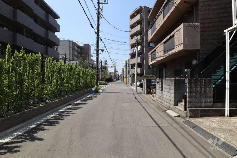 敷地の北側前面道路（東側から）