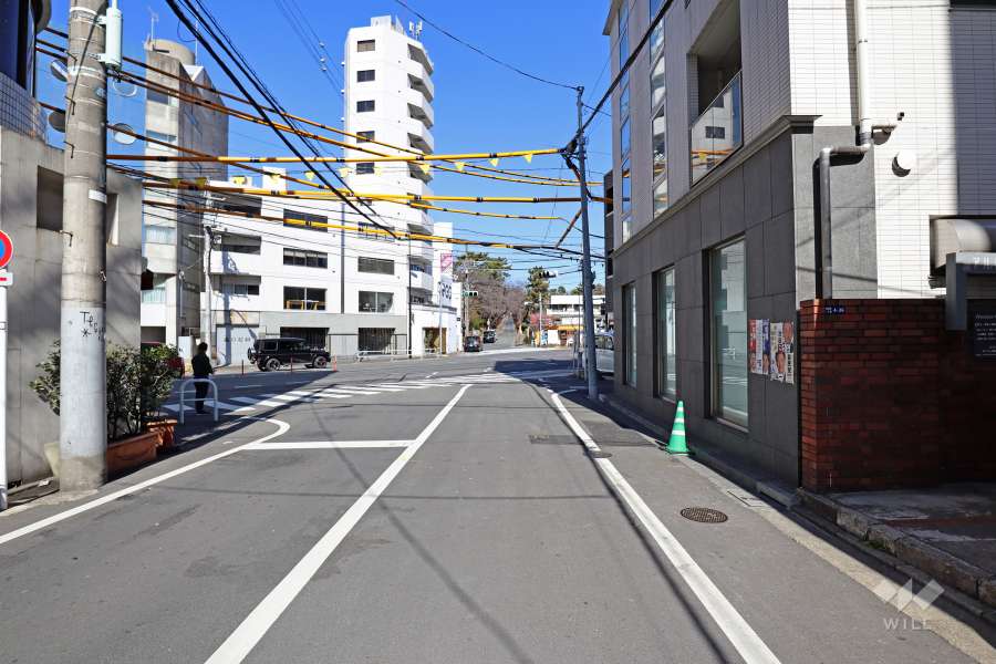敷地西側の前面道路（南側から）