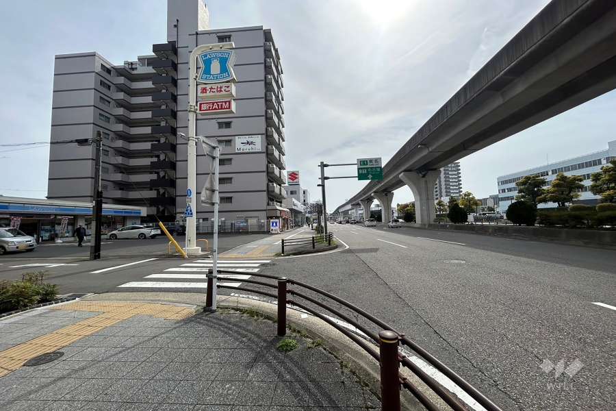 敷地南側の前面道路(西側から)