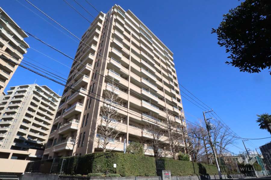 桜上水ガーデンズE棟の外観(南西側から)