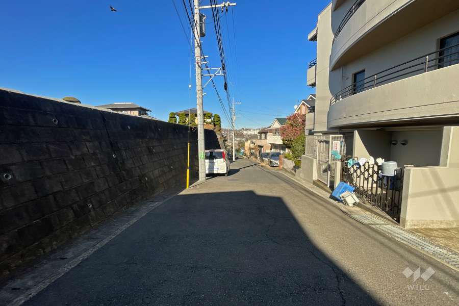 敷地西側の前面道路（南側から）