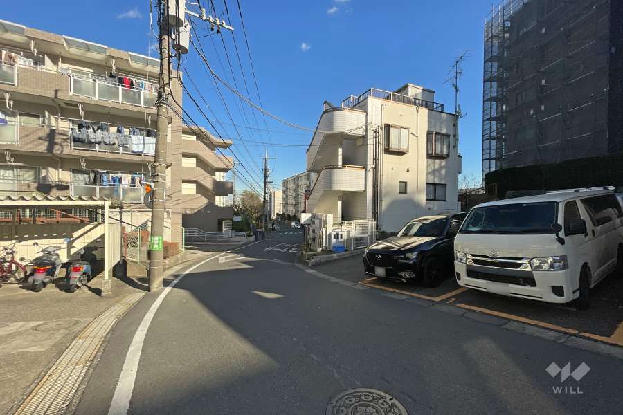 敷地北側の前面道路（西側から）