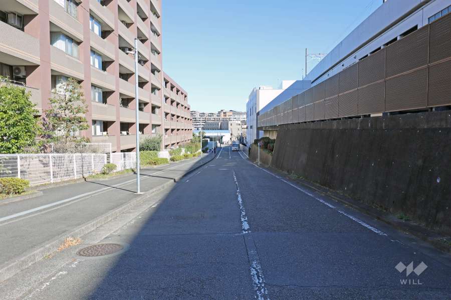 敷地南東側前面道路（南西側から）