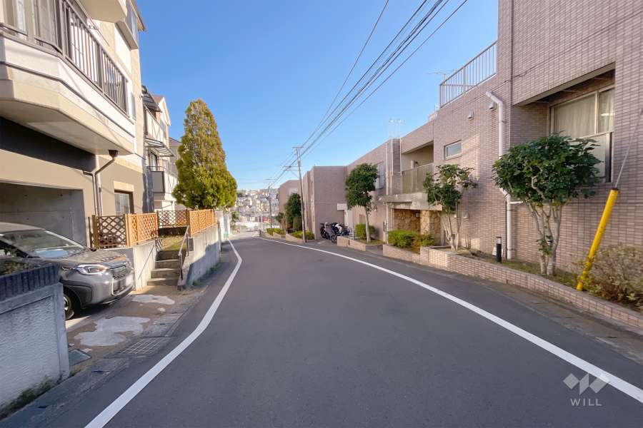 敷地北側の前面道路（西側から）