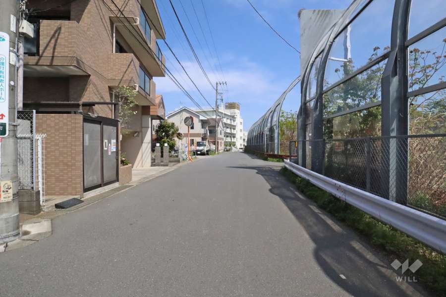 敷地東側の前面道路（南側から）
