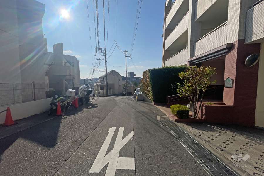 敷地南側の前面道路（東側から）