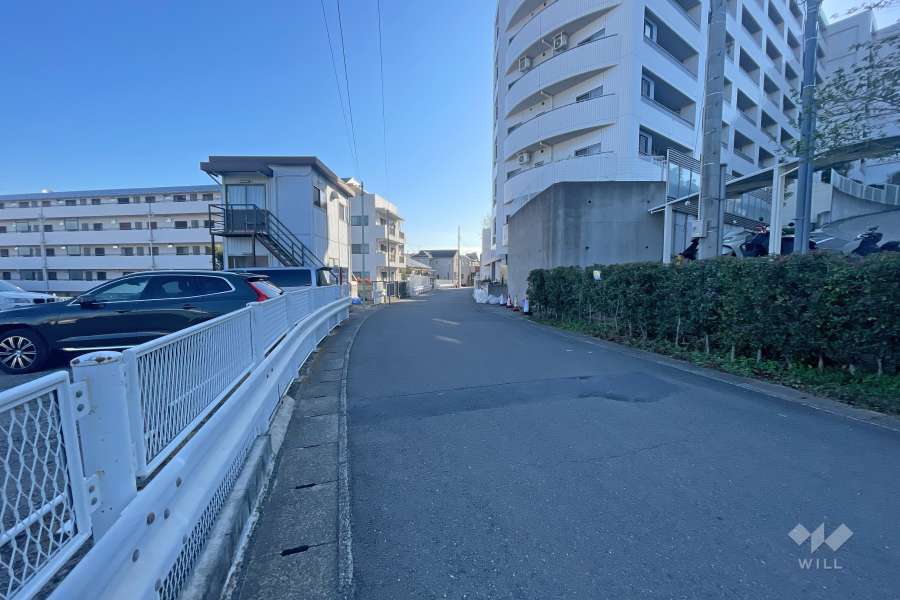 敷地北側の前面道路（西側から）