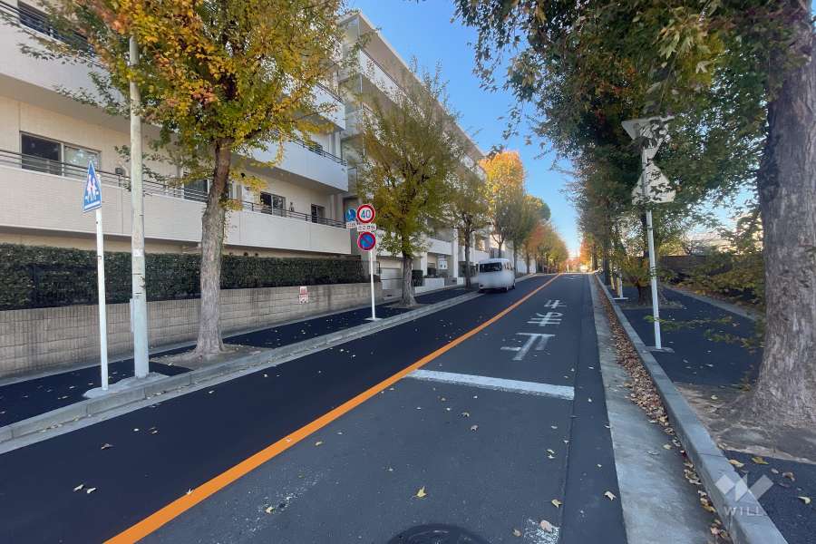 敷地の北側前面道路（東側から）