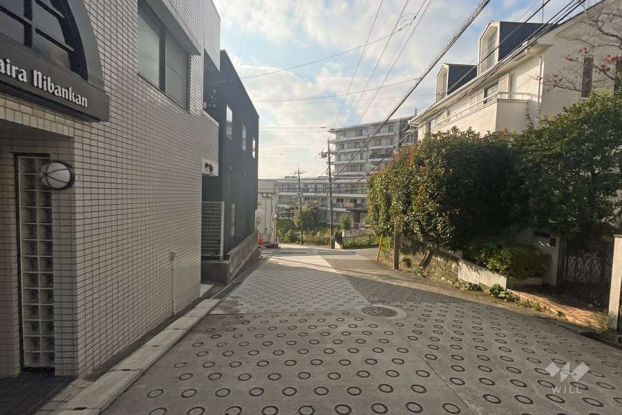敷地北側の前面道路（東側から）