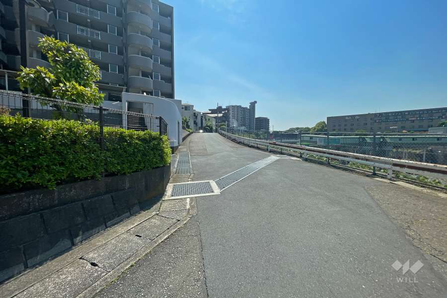 敷地西側の前面道路