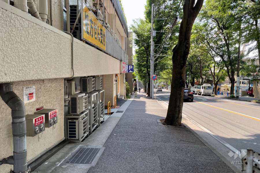 敷地の南西側道路（北西側から）