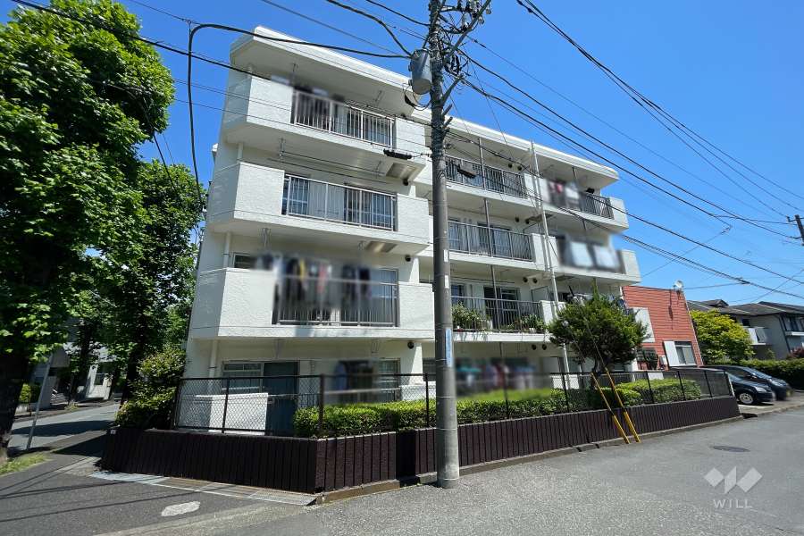 鷺沼すみれが丘スカイマンションの外観（南西側から）