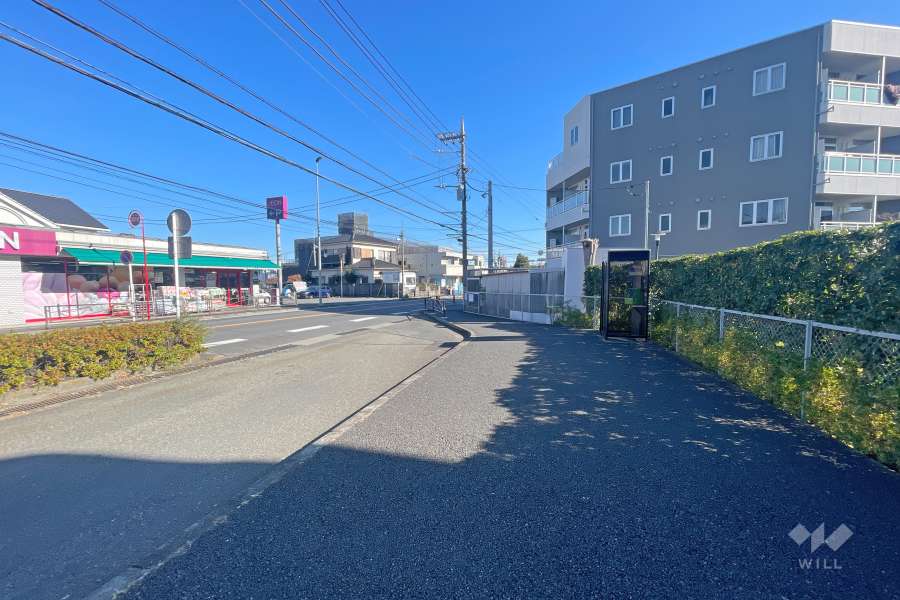 敷地北側の前面道路（西側から）