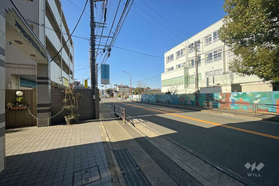 敷地の北側前面道路（東側から）