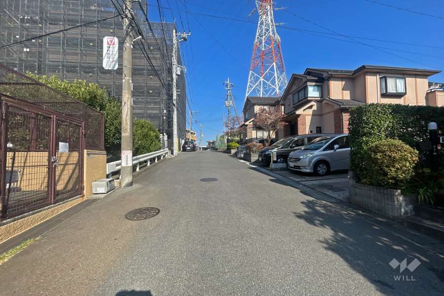 敷地東側の前面道路（南側から）