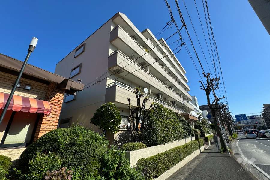 宮前平土橋スカイマンションの外観（南西側から）