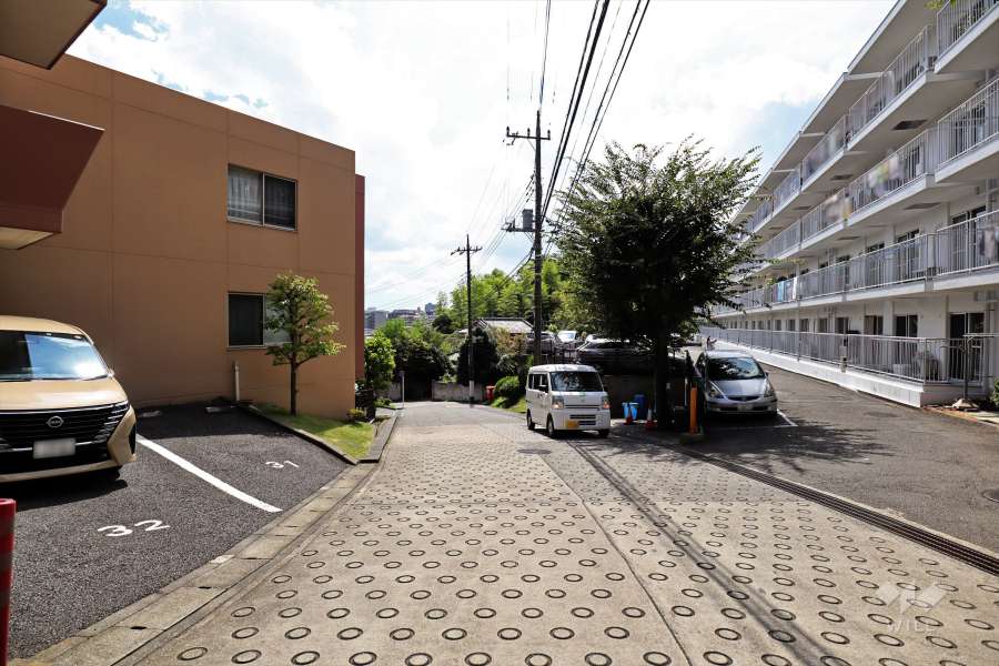 敷地東側の前面道路(北側から)