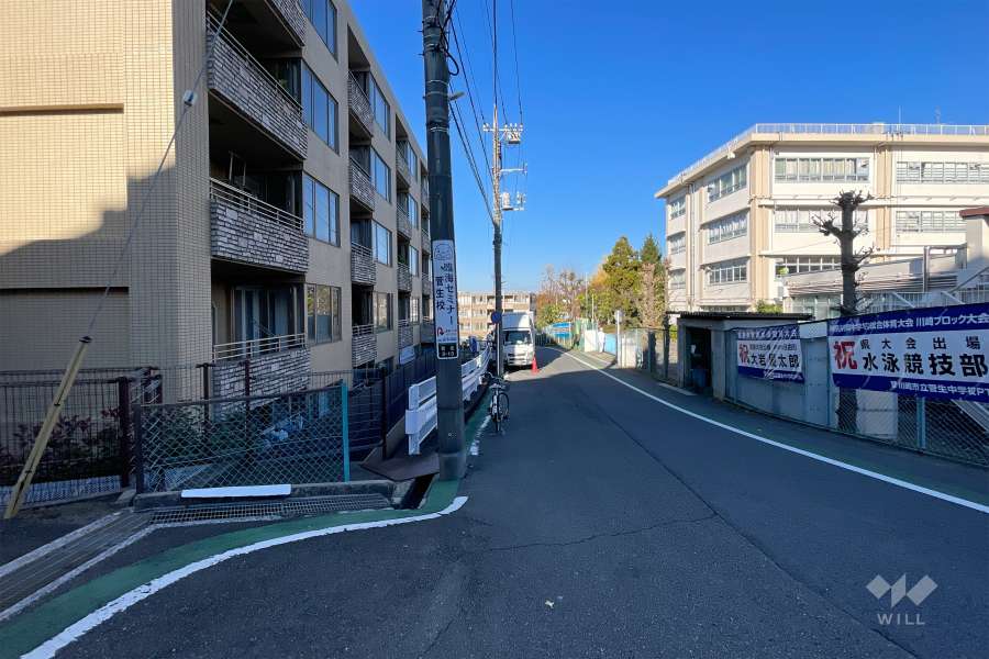 敷地東側の前面道路　