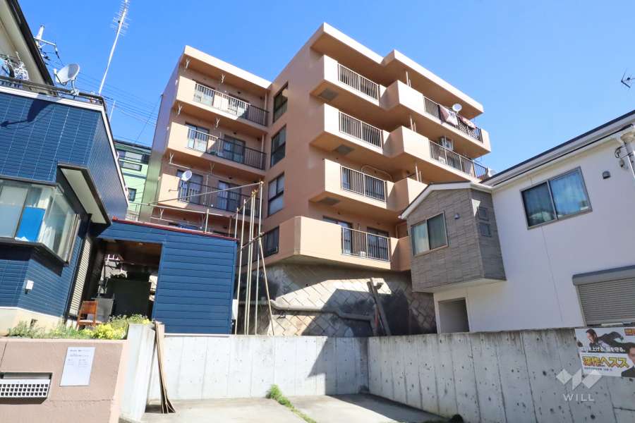 ライオンズマンション梶ヶ谷第５の外観(南西側から)