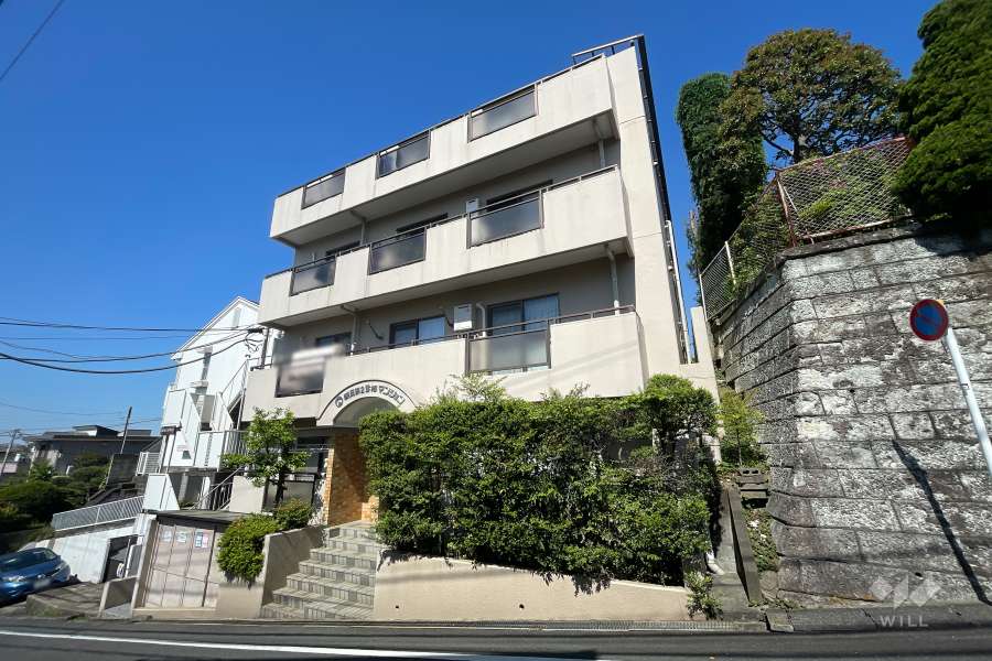 朝日第２鷺沼マンションの外観-(北東側から)