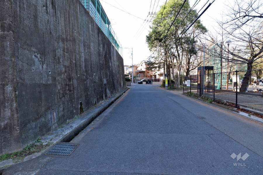 敷地北側の前面道路（東側から）