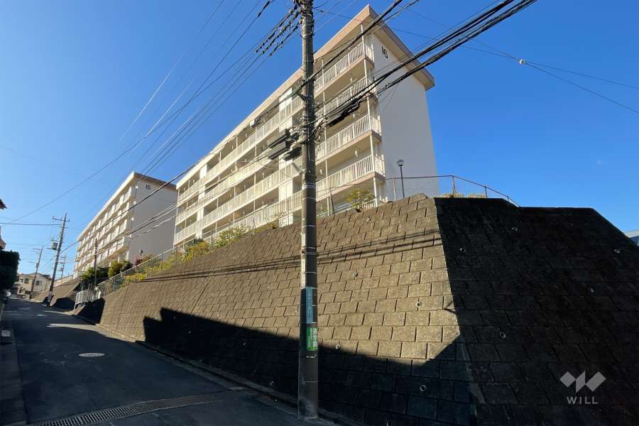 白幡台住宅１６号棟の外観（南西側から）