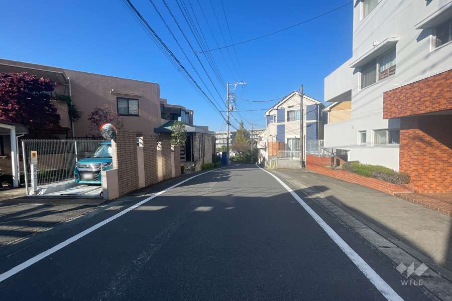 敷地西側の前面道路