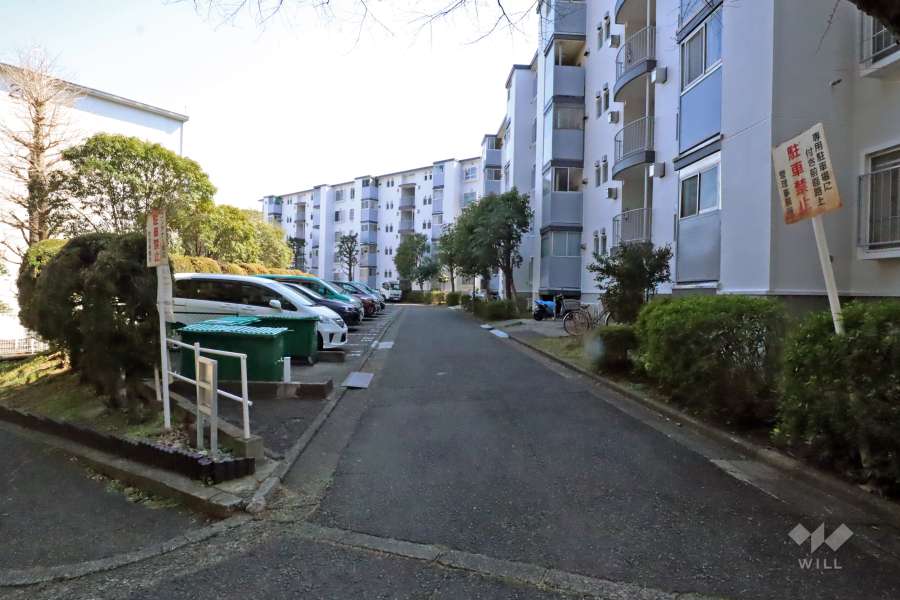 敷地北東側の通路(北西側から)