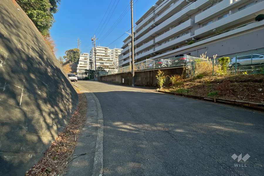 敷地北側の前面道路（西側から）