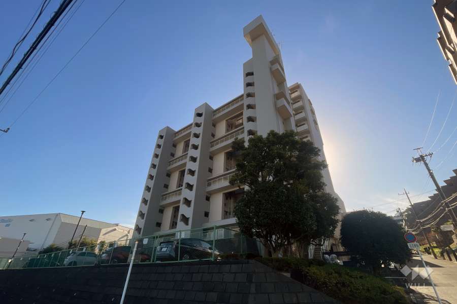 東急鷺沼スカイドエリングＡ号棟の外観（南西側から）