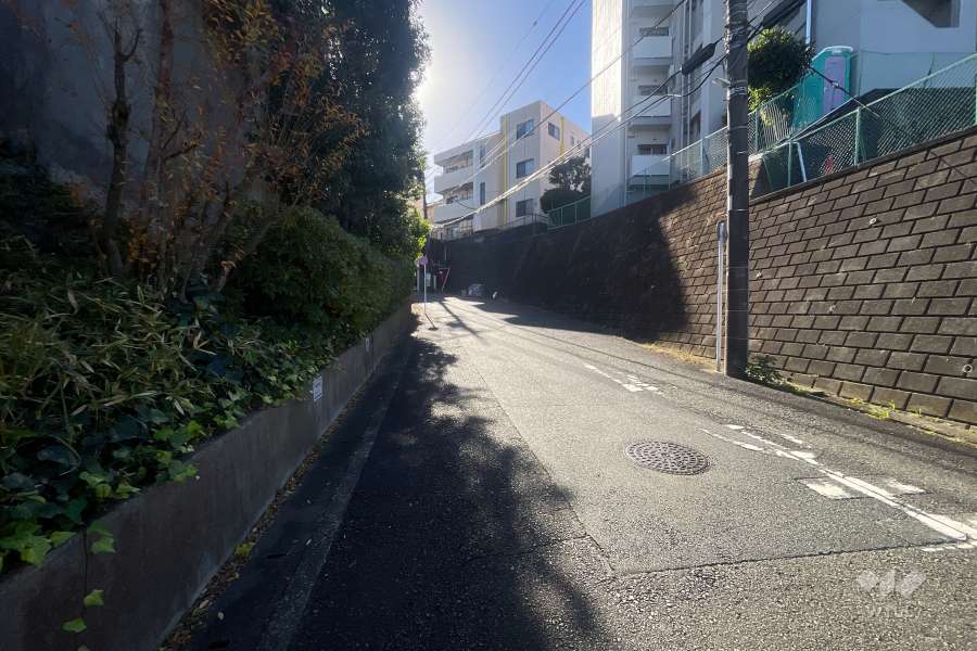 敷地の北側前面道路（東側から）