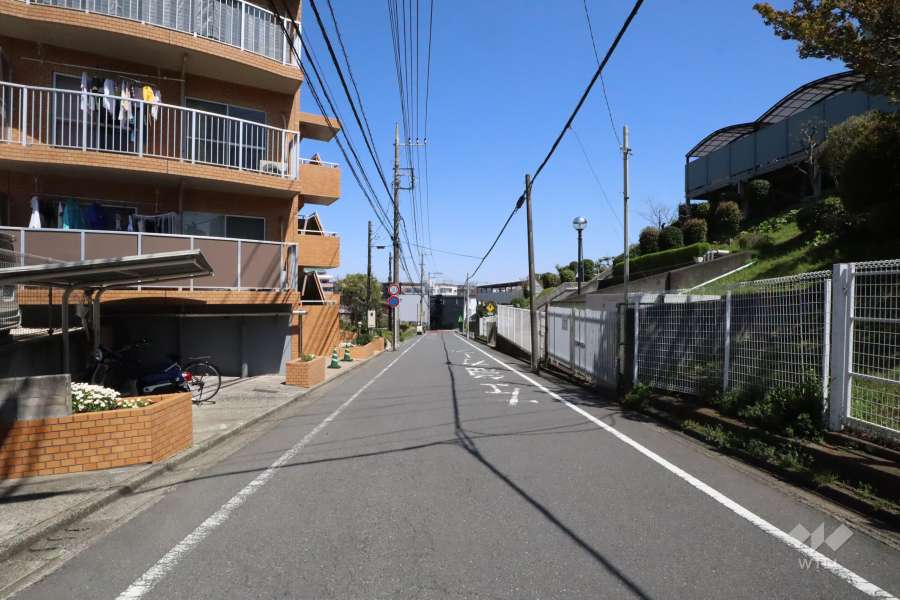 敷地西側の前面道路(南側から)