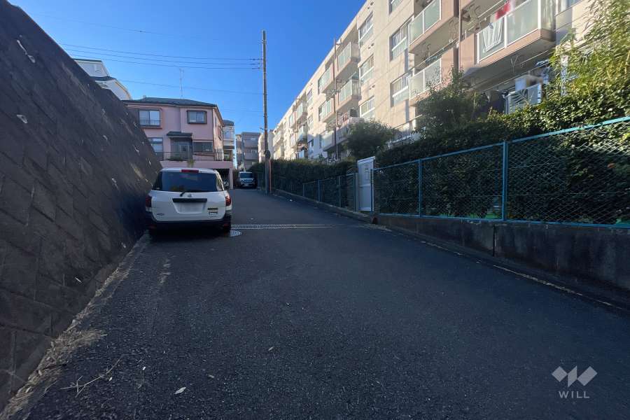 敷地の南側前面道路（東側から）