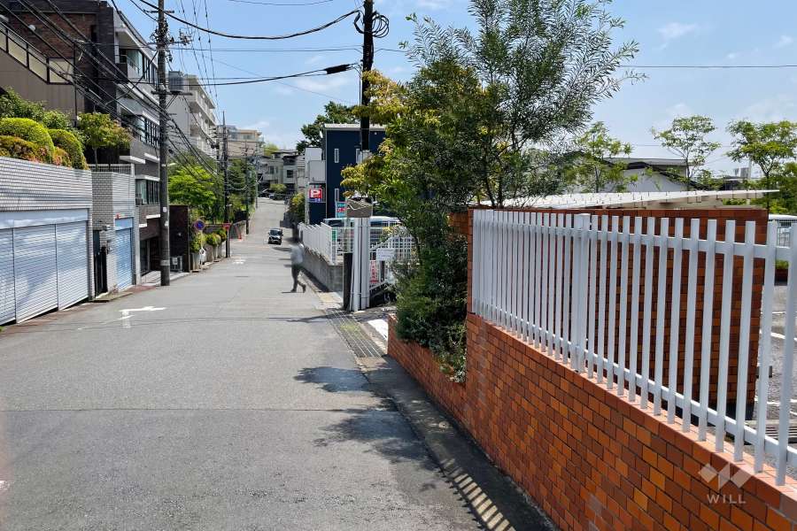 敷地北側の前面道路（西側から）