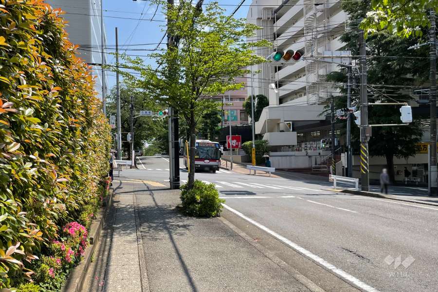 敷地南東側の前面道路
