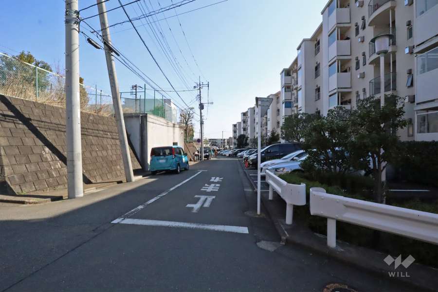 敷地北側の前面道路（西側から）