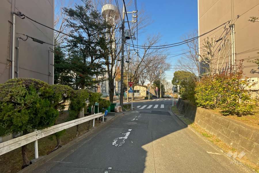 敷地西側の前面道路（南側から）