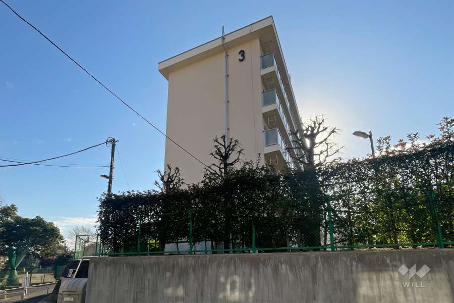 有馬南住宅３号棟の外観（北側から）