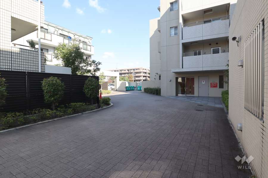 駐車場の車路