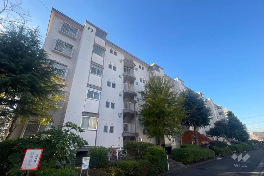 宮前平グリーンハイツ５５号棟の外観（南西側から）