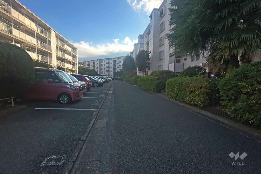 敷地の南側前面道路（東側から）