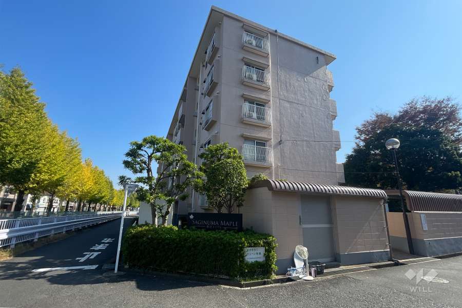 鷺沼メイプル1号棟の外観（西側から）　　