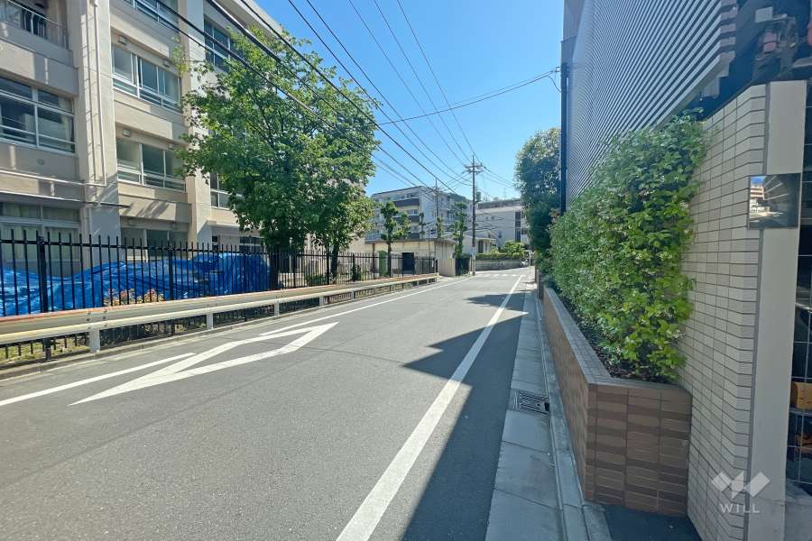 敷地北側の前面道路（西側から）