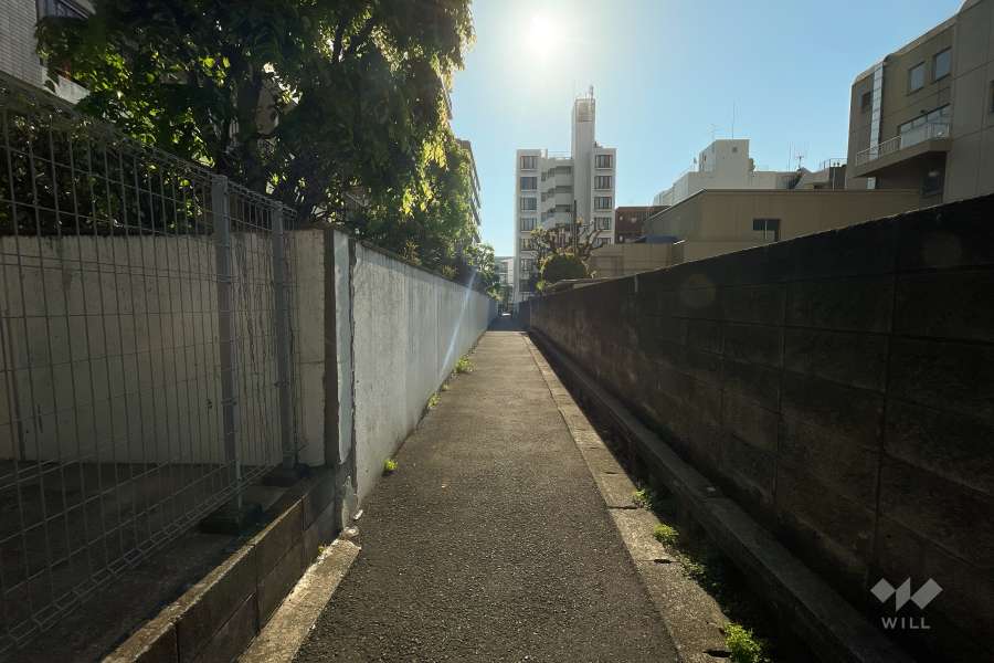 敷地南側の前面通路（西側から）