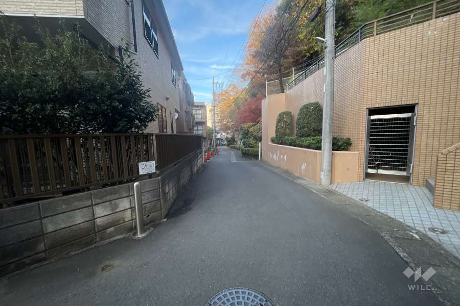 敷地の北側前面道路（東側から）