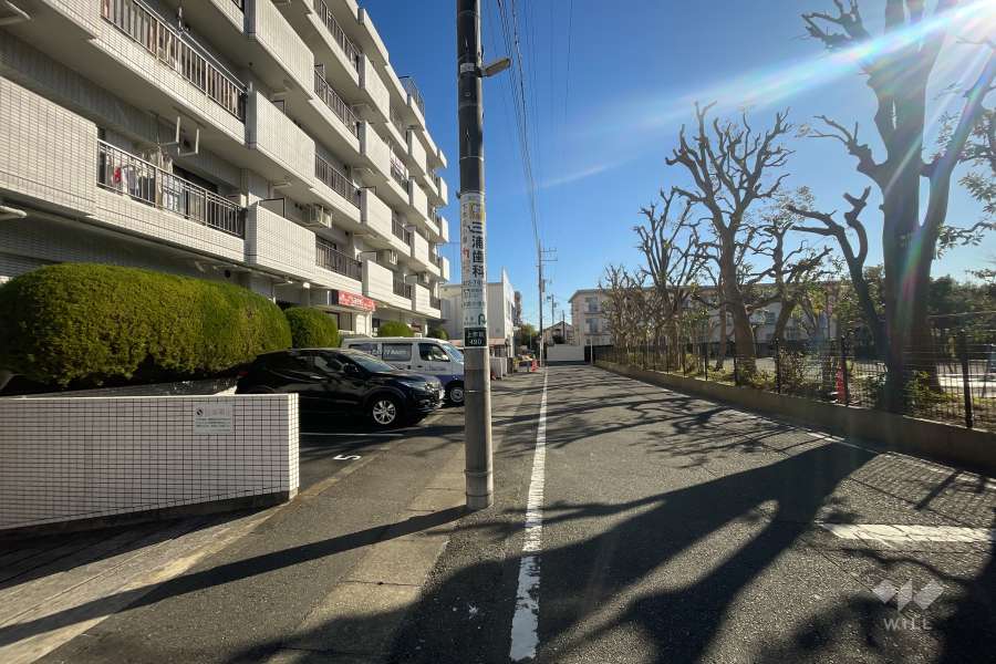 敷地の北側前面道路（東側から）