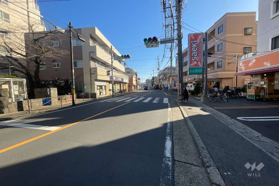 敷地の東側前面道路（北側から）