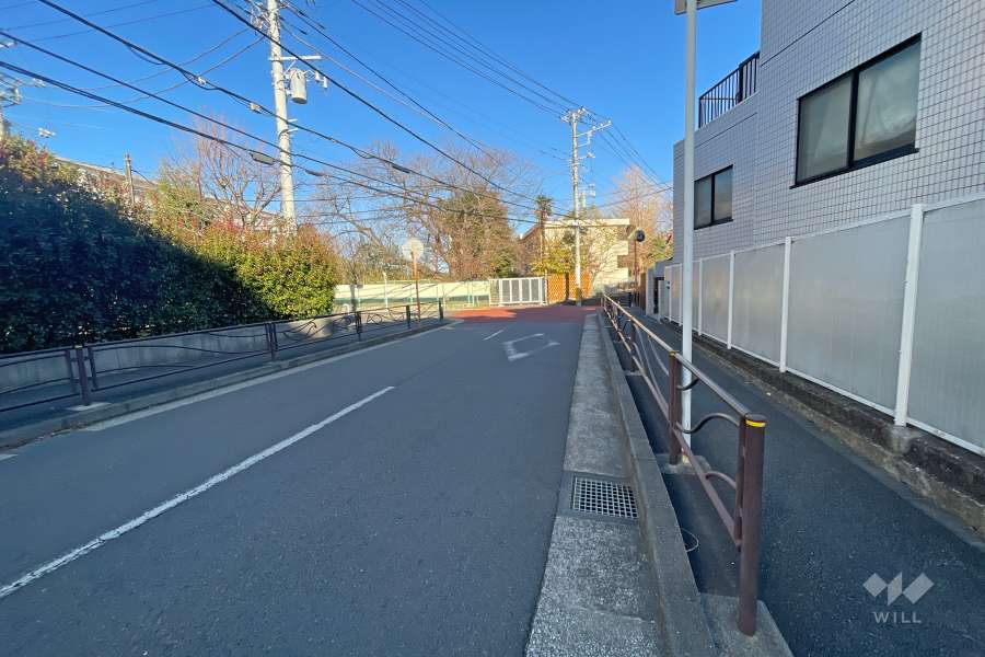 敷地北側の前面道路（西側から）